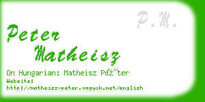 peter matheisz business card